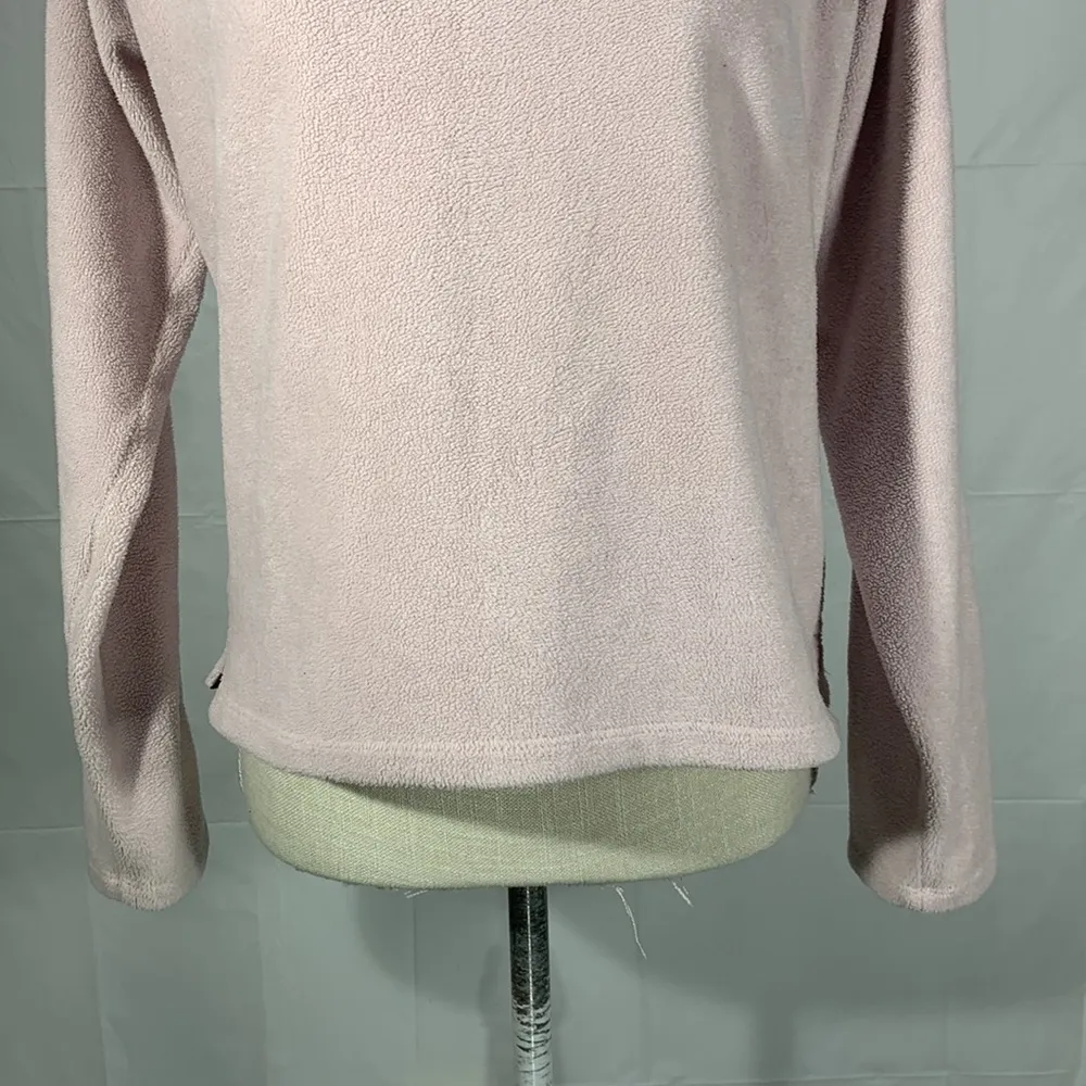 Brown Pinkish Purple Crew neck Fleece Pullover Top Size Medium - Image 3