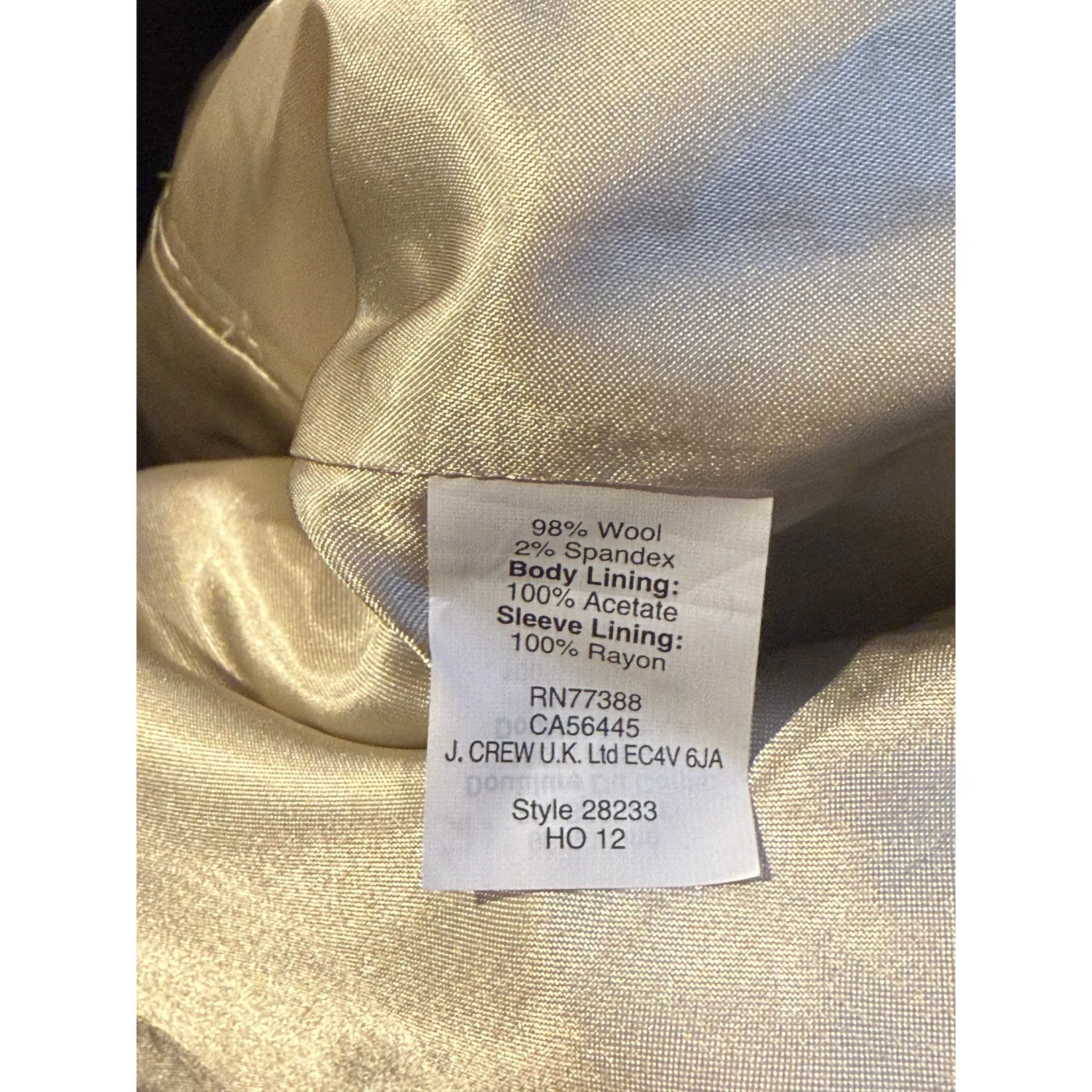 J. Crew Wool Blend Schoolboy Long Sleeve Gold Buttons Blazer Lined 4 Navy Blue - Image 9