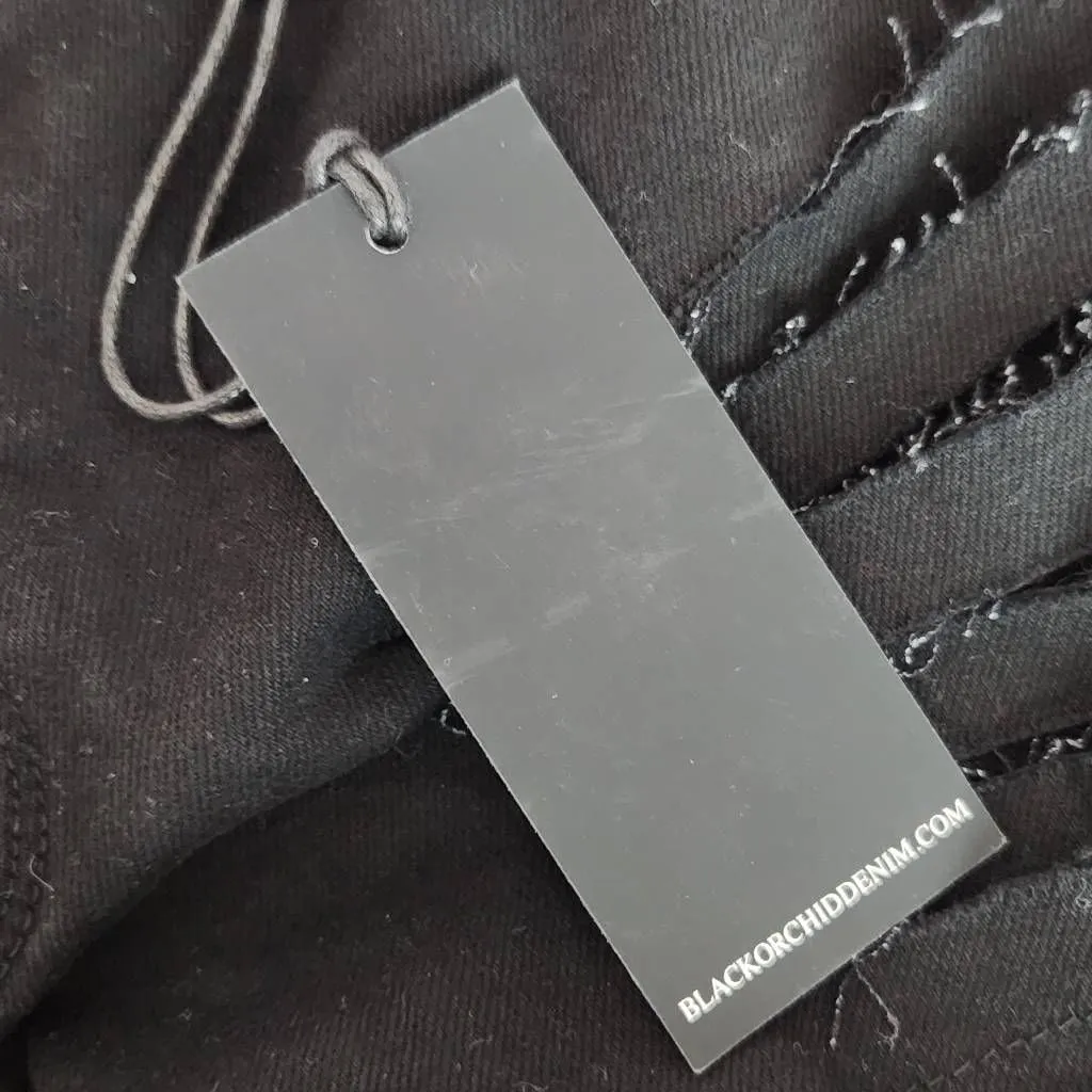 Black Orchid Black Distressed Jean Shorts NWT Size 29 Cut-Off Black Denim Shorts - Image 7