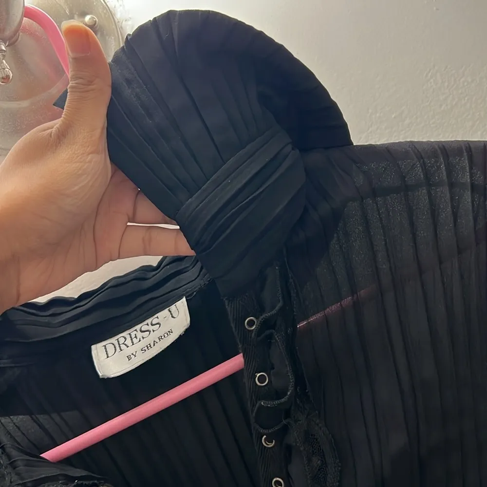 Vintage Y2K Lace Up Shirt Black Size XL - Image 6