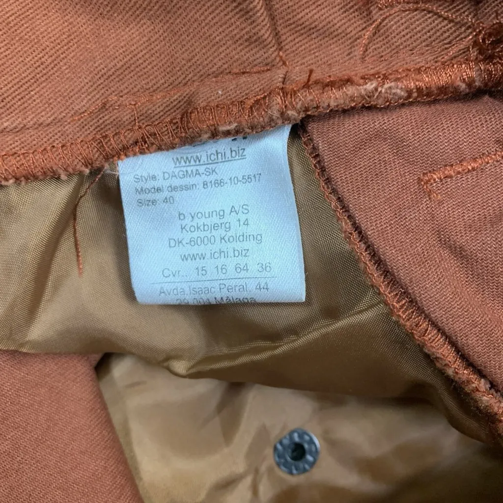 Ichi Dagma Skirt 40 Rust Brown Mini Casual Pockets Scandinavian Minimalist - Image 4