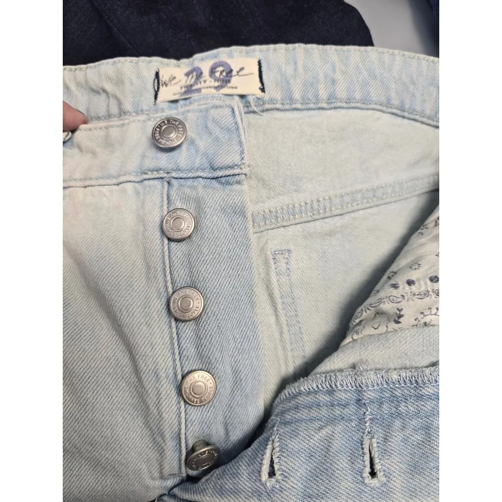 Free People We The Free Mini Skirt Size 29 STYLE GOING ROUGE light Denim - Image 7