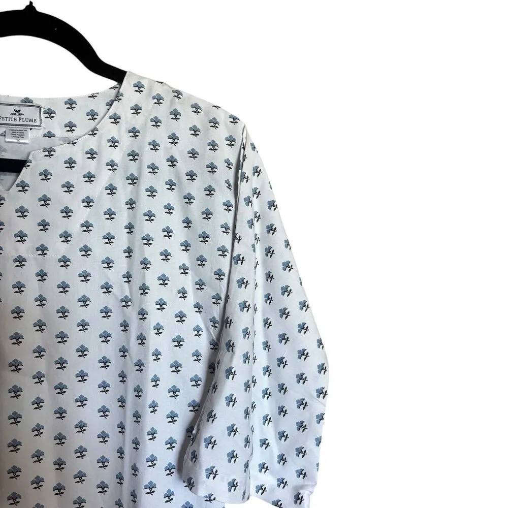 Petite Plume Twill Tunic Nightgown Dress Women 10 Multicolor Floral Cotton Blend - Image 3