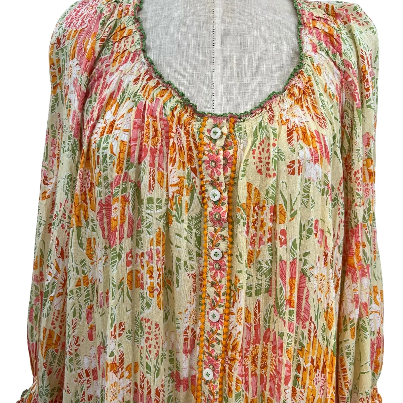 Poupette St Barth Tesorino‎ Mini Dress Floral Print Yellow Marigold One Size Size undefined - Image 3