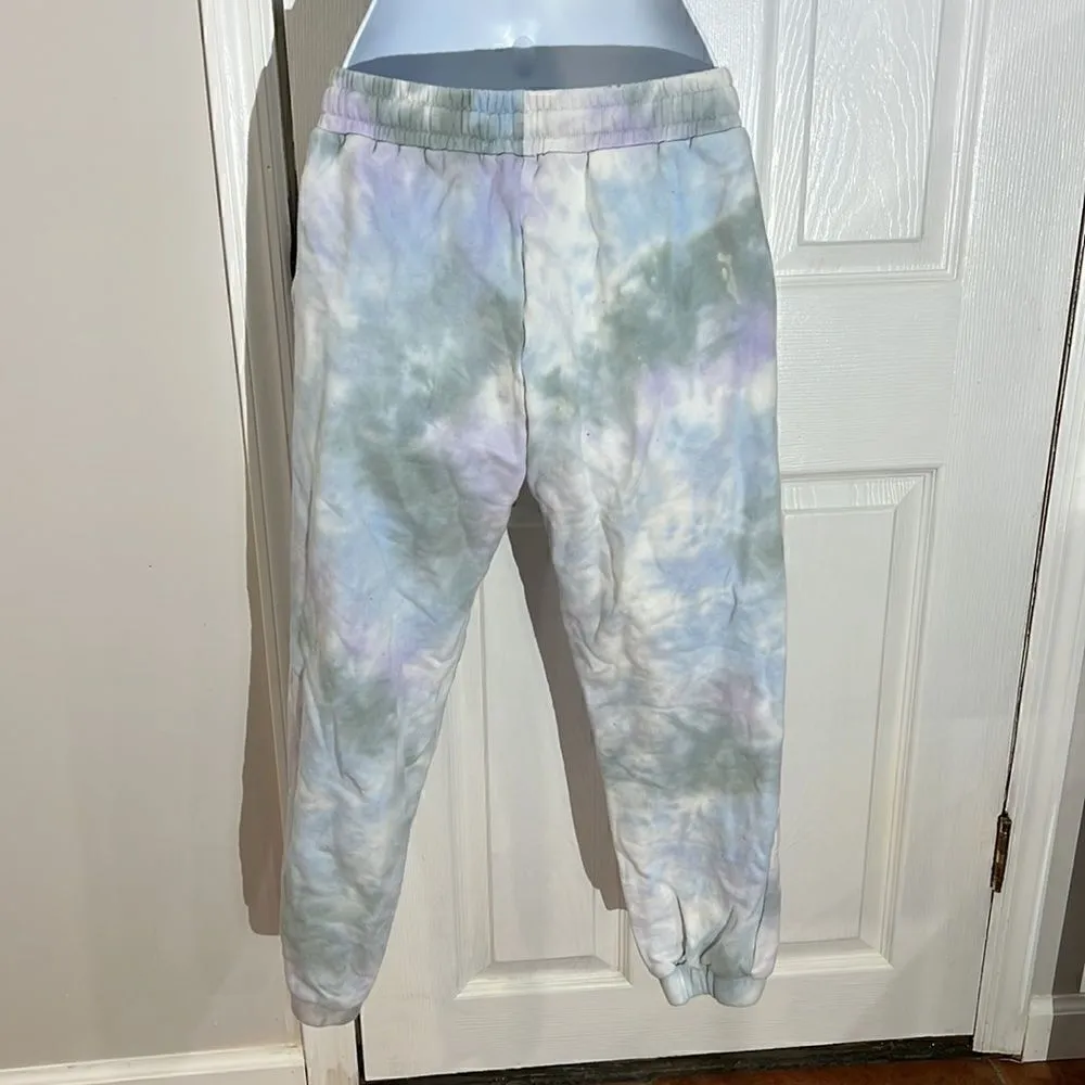 Fade Tie Dye cotton joggers size S White - Image 3