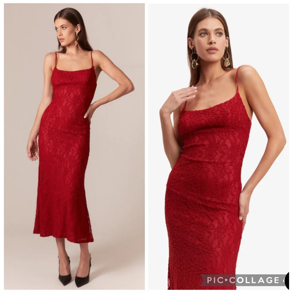 Bardot Ruby Lace Midi Dress Red 12 - Image 3