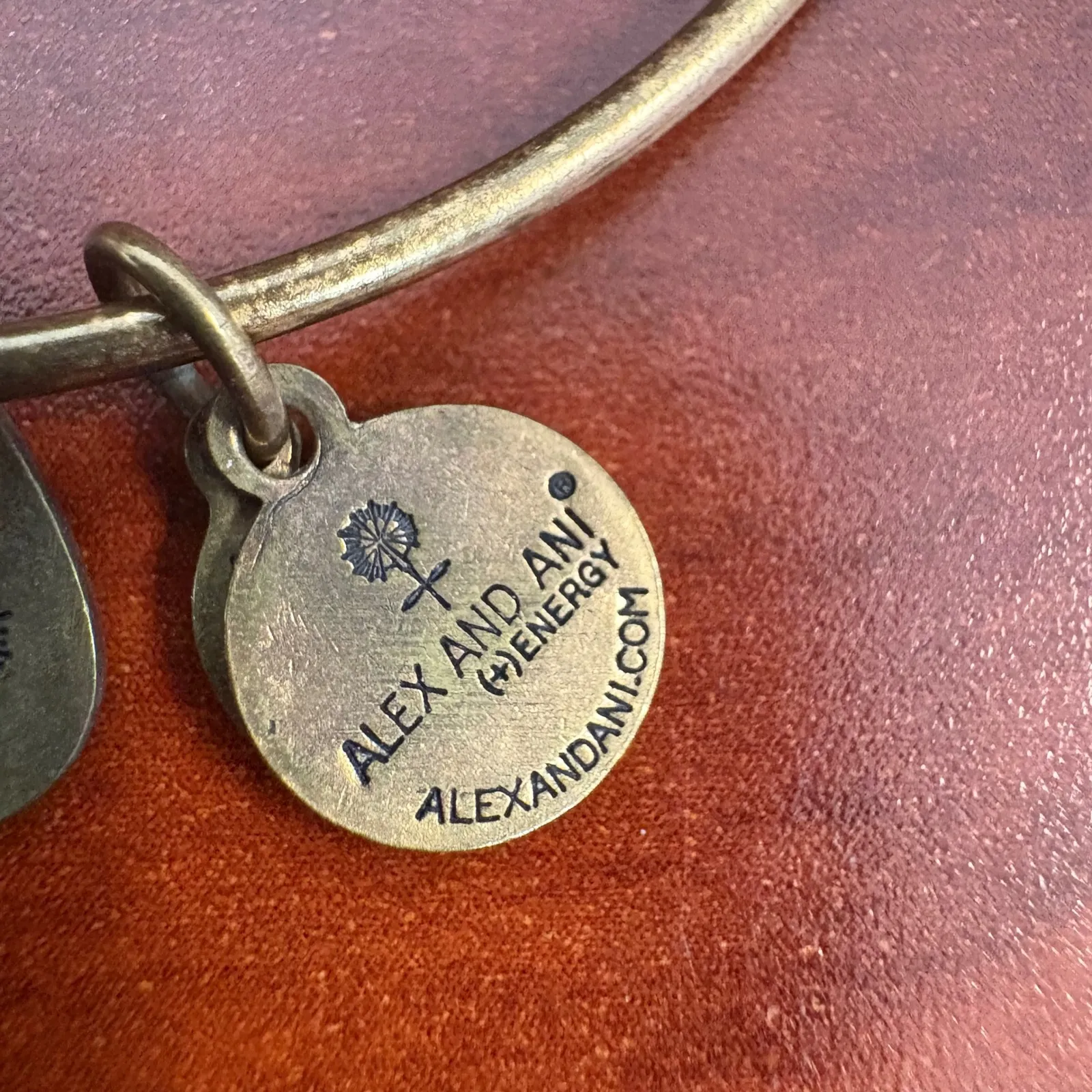 Alex and Ani Initial A‎ Charm Bangle Bracelet Bronze Tone Expandable - Image 9