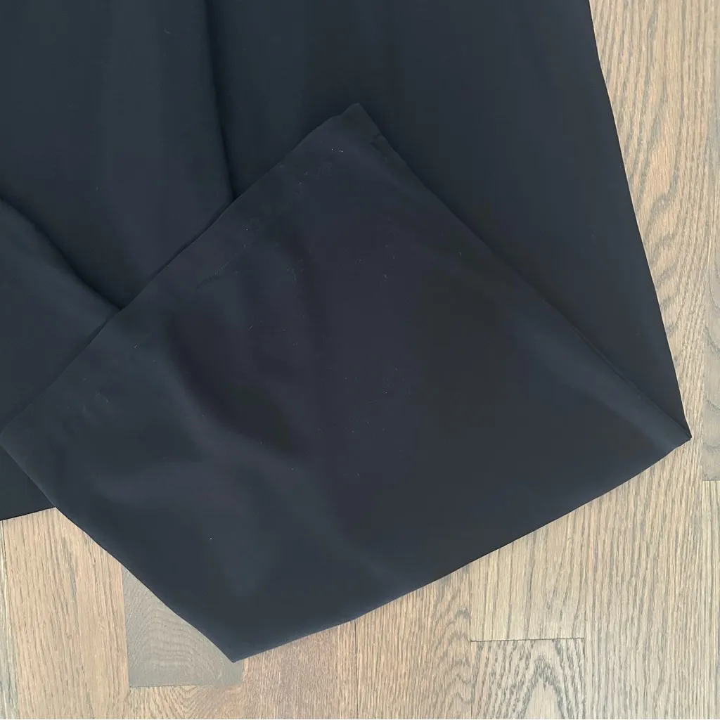 Eileen Fisher 100% Silk High Waist Wide Leg Ankle Pant in Black Small - Image 7