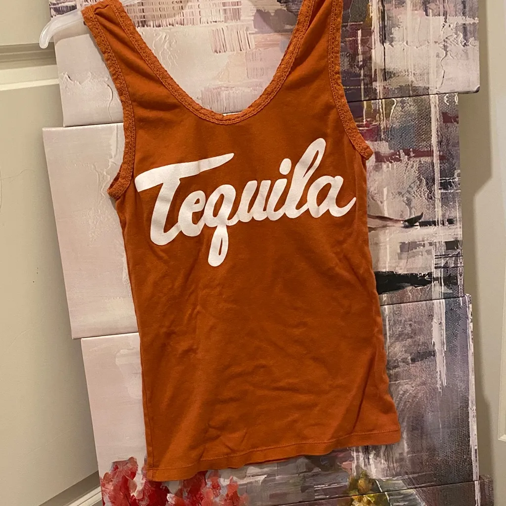Tequila Graphic Orange Tank Top - Image 2