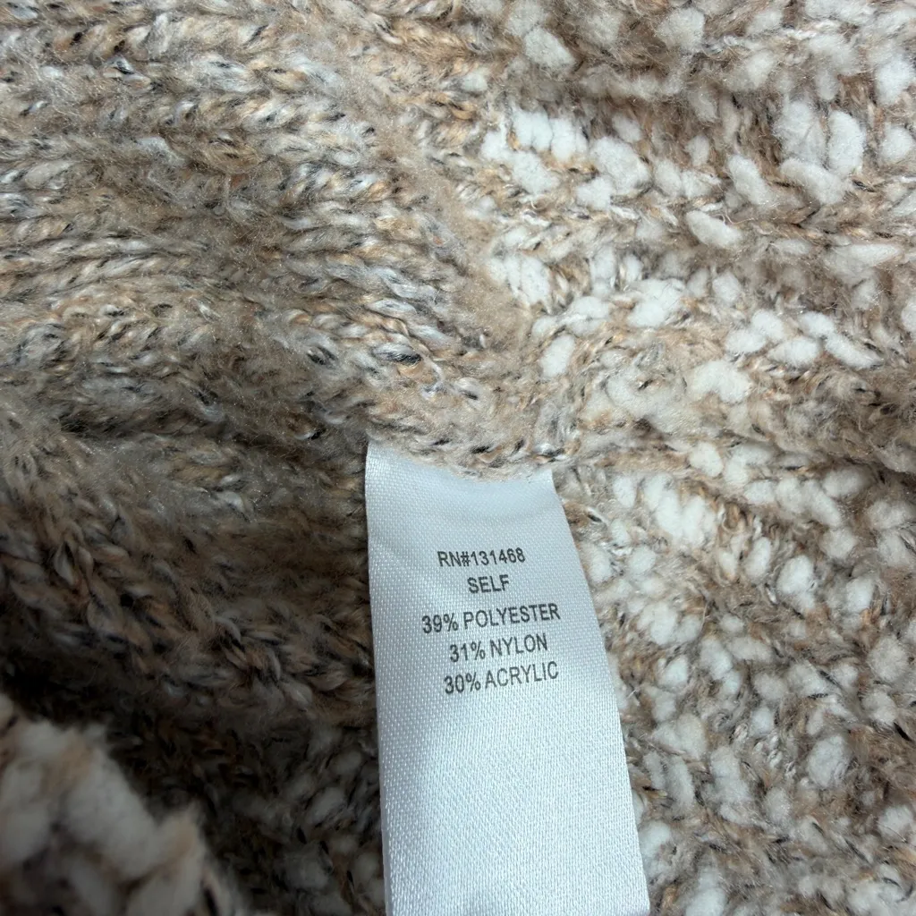 Fate Clairina women’s texture Beige and Cream Crew Neck pullover Sweater size SM Tan - Image 10