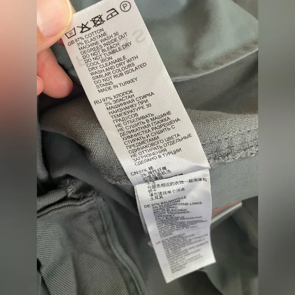 Reiss Tate High-Waisted Cargo Slim Trouser Ankle Pants Pockets Gray Preppy 6 - Image 9