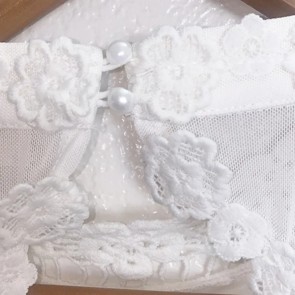 Altar'd State White Floral Keyhole Mesh Shift Mini Dress - Image 13