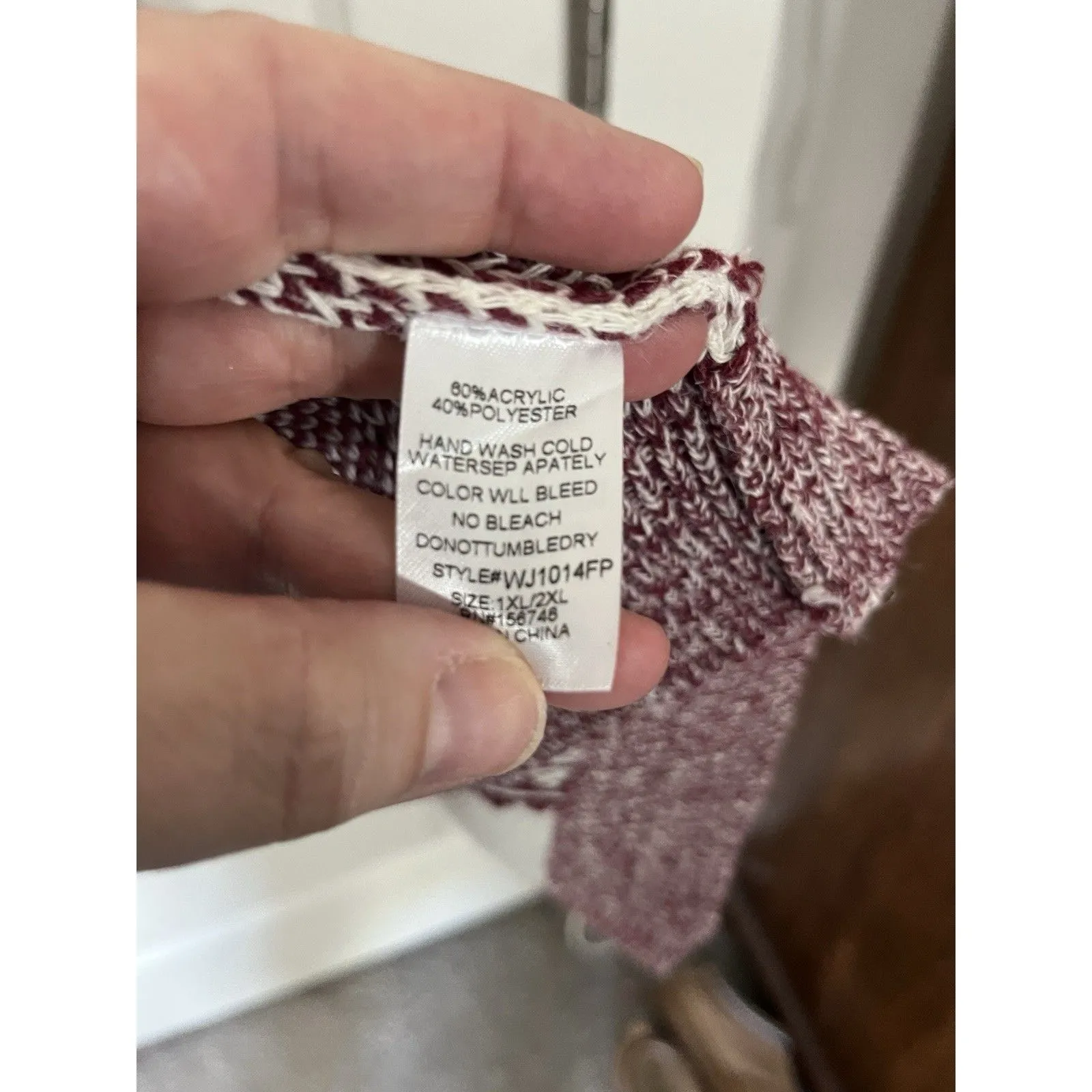 NWT Heimish Women's Open Front Cardigan Sweater 1/2X Cream / Red Southwest Aztec - Image 9