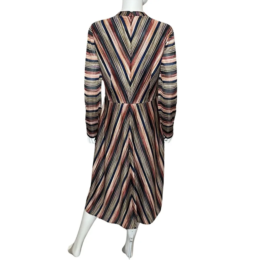 London Times Retro Striped Long Sleeve Midi Dress Women’s Sz 12 - Image 3
