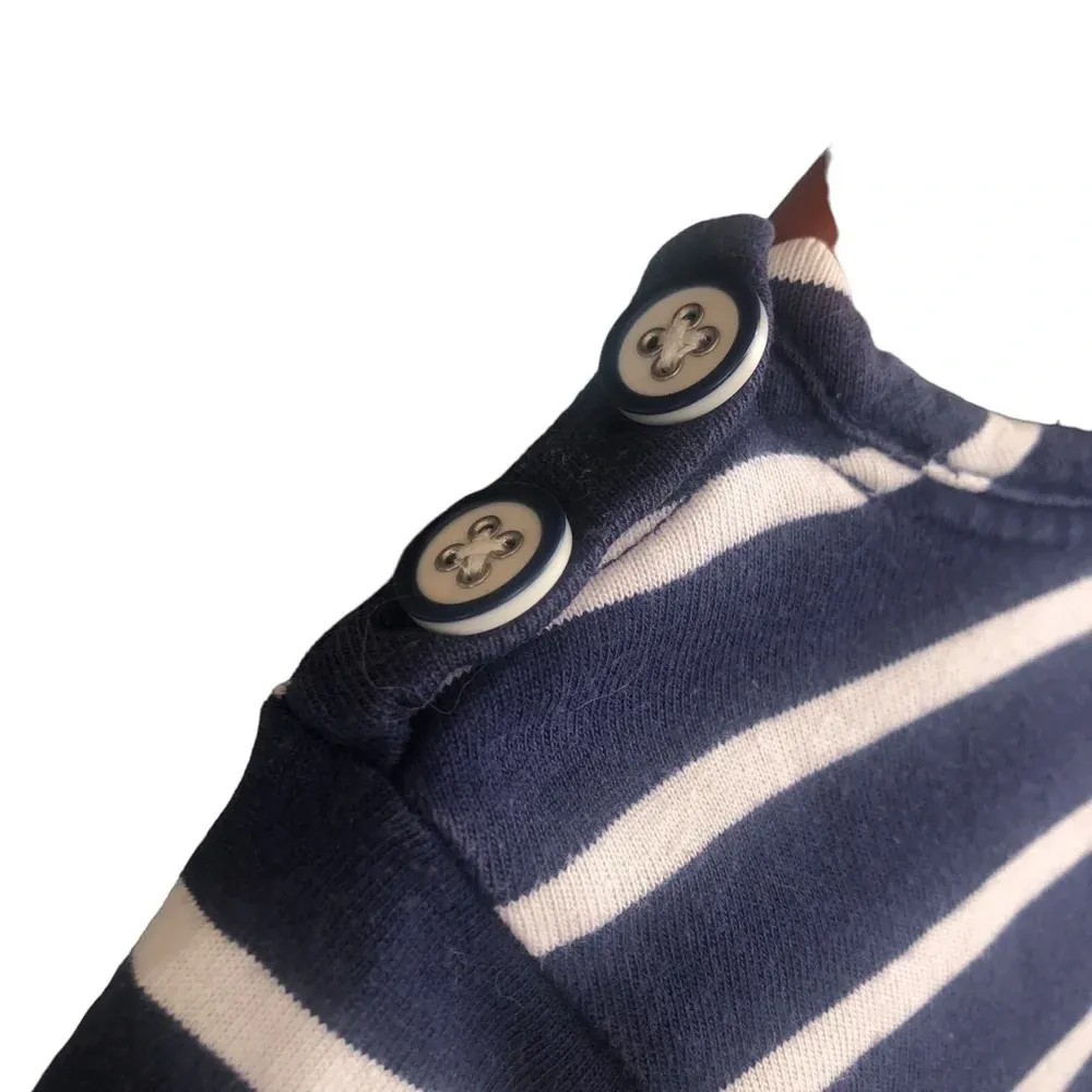 Boden navy blue off white striped shift tunic dress nautical old money fisherman Size 8 - Image 4