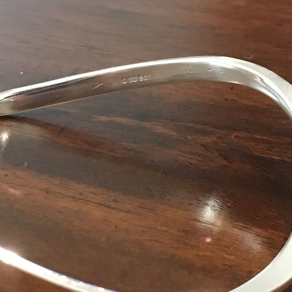 Wavy Sterling Silver Bangle Bracelet - Image 6