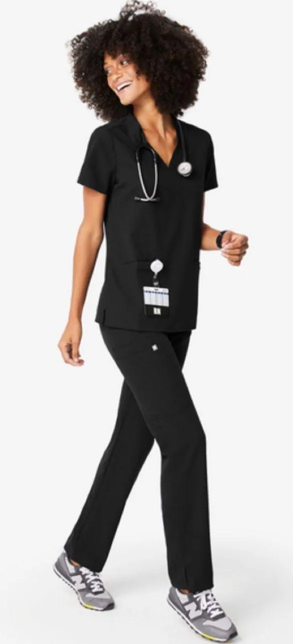 FIGS Black Casma Three-Pocket Scrub Top - Image 2