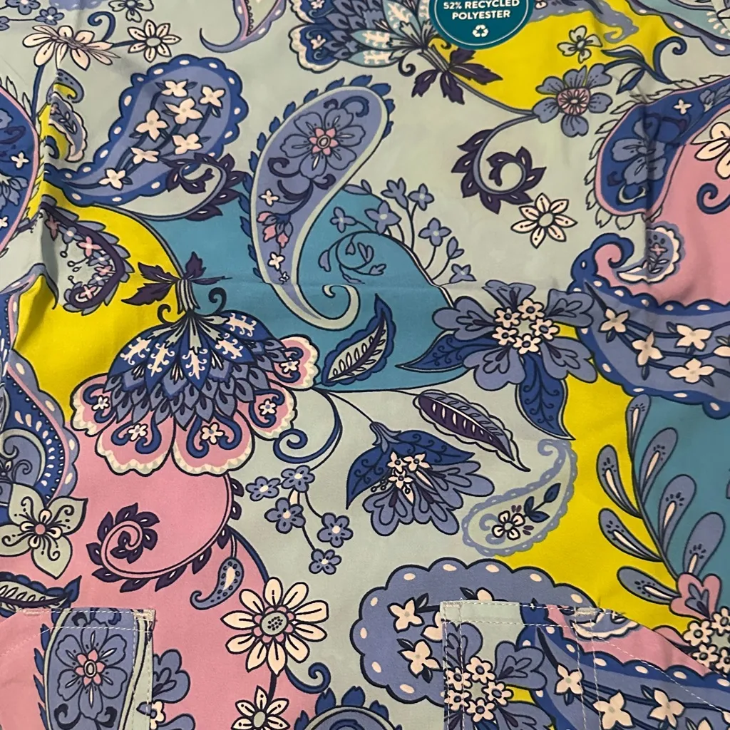 Cherokee Multicolor Paisley V-Neck scrub Top Sz S NWT - Image 6