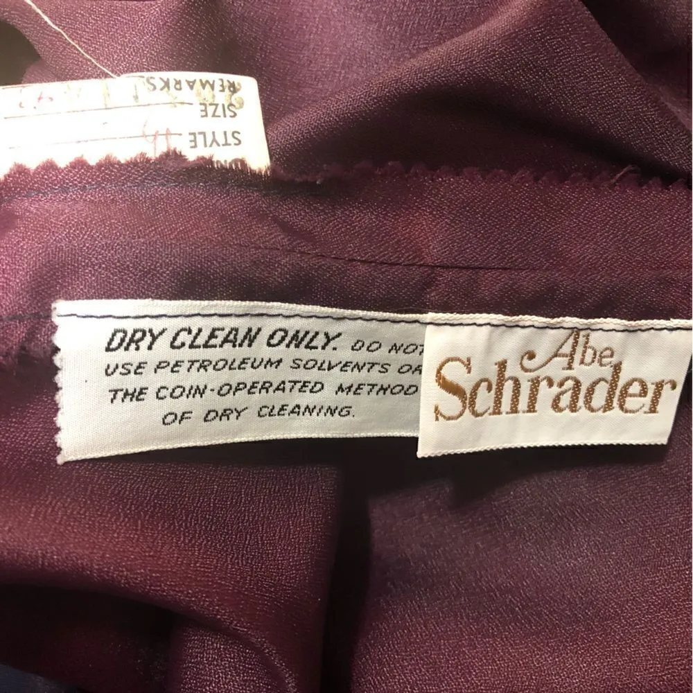 Vintage Abe Schrader 70s Lace Maxi Dress Purple Navy M Size M - Image 9