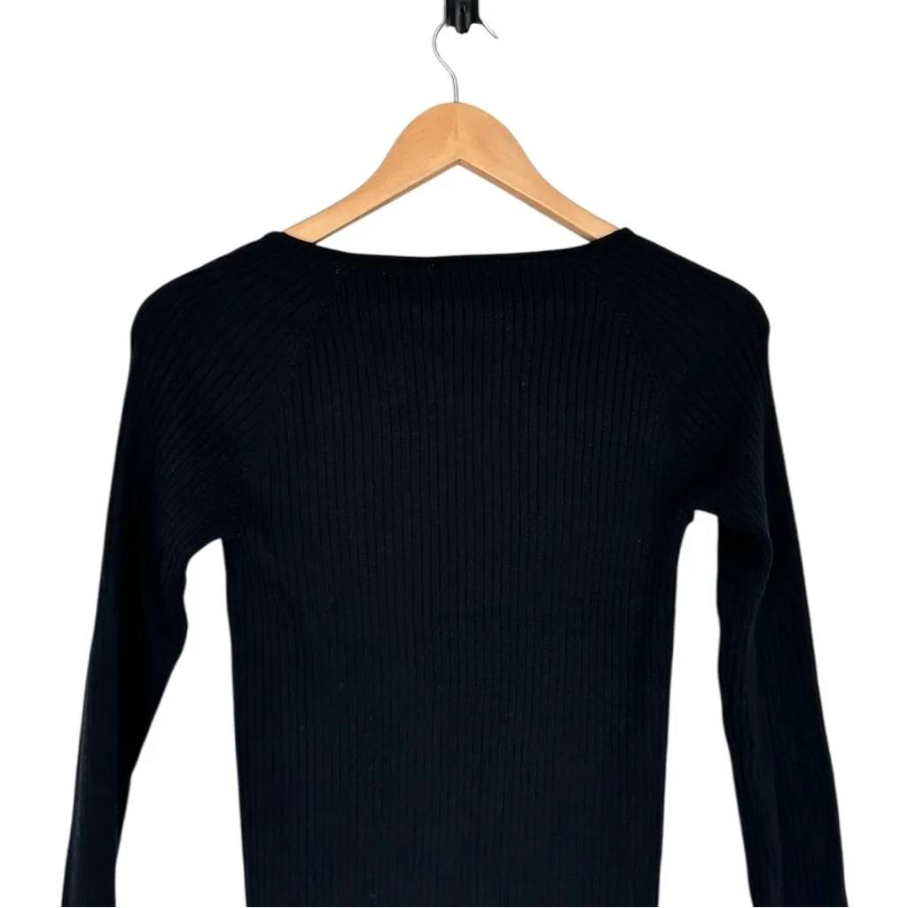 L*Space Black Camryn Ribbed Sweater Top size Small Long Sleeve NWT Sweetheart - Image 7