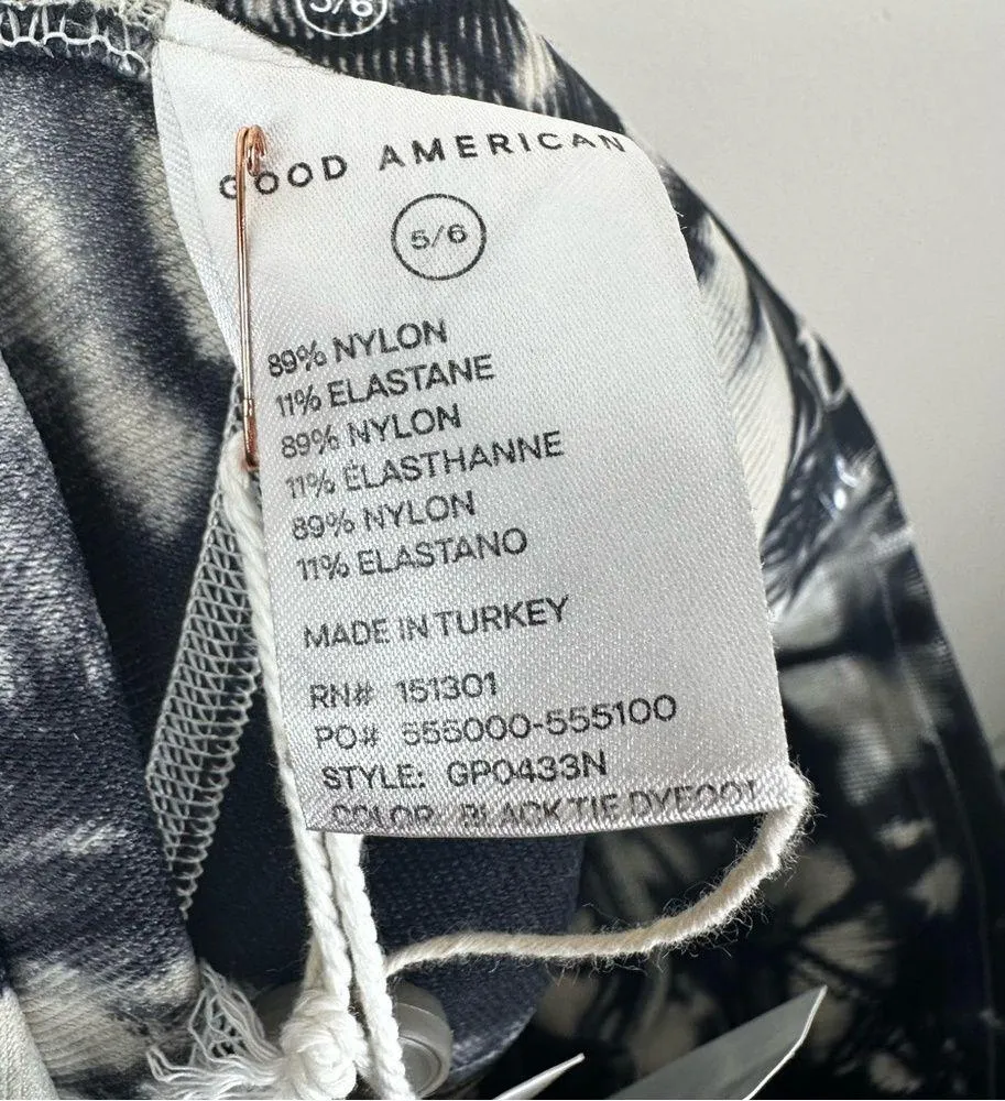 NEW Good American Leggings Womens 5/6- US 2X 3X Black Tie Dye Seamless Stretch - Image 9