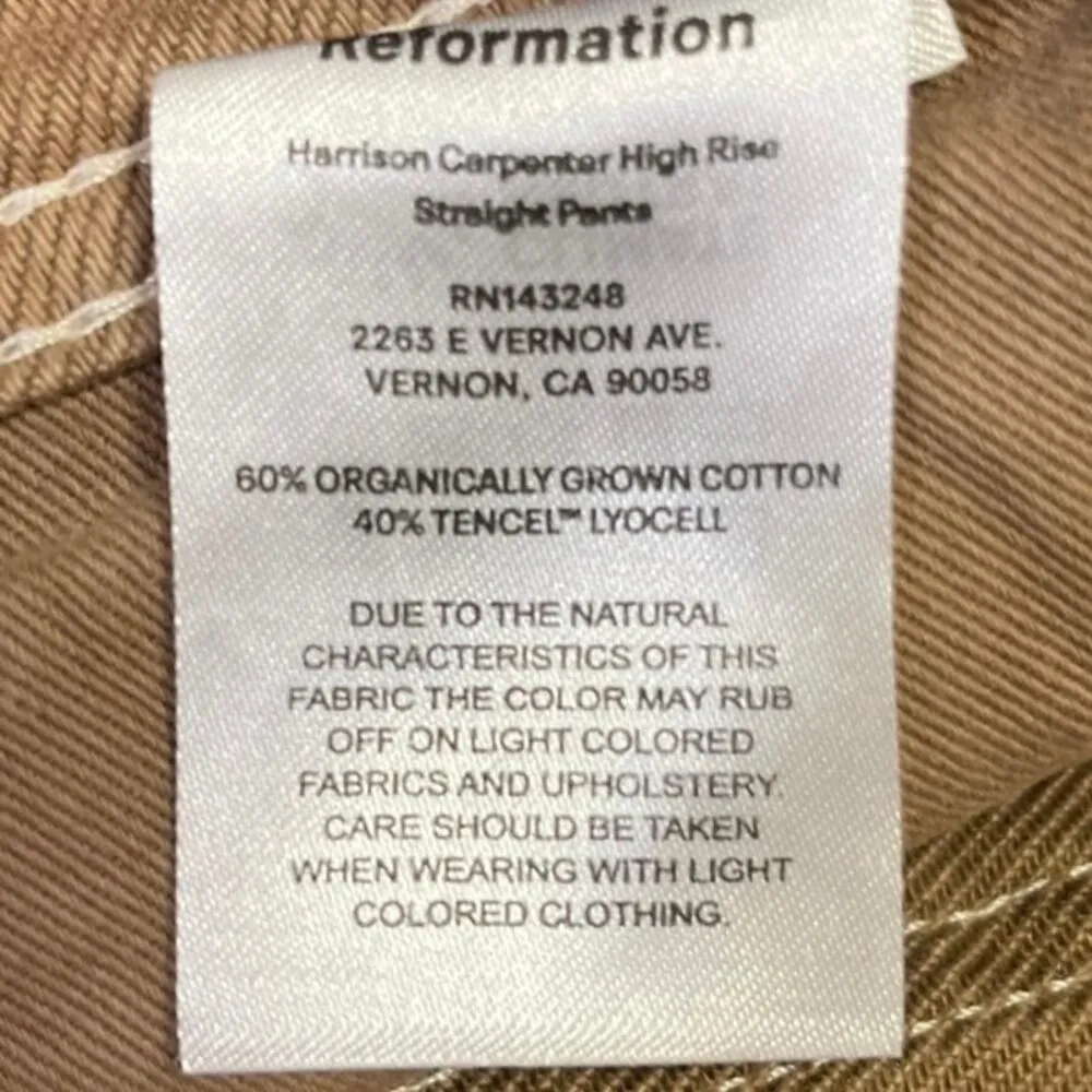 Reformation Khaki Tan High Rise Ankle Denim Stretch Wide Leg Jeans Size 29 - Image 5