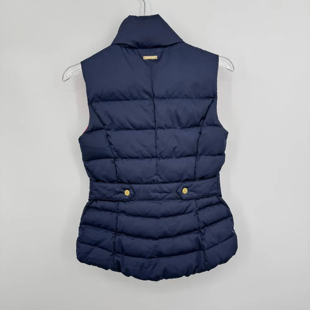 Lilly Pulitzer Isabelle puffer vest down filled XS zip front quilted navy blue - Image 5