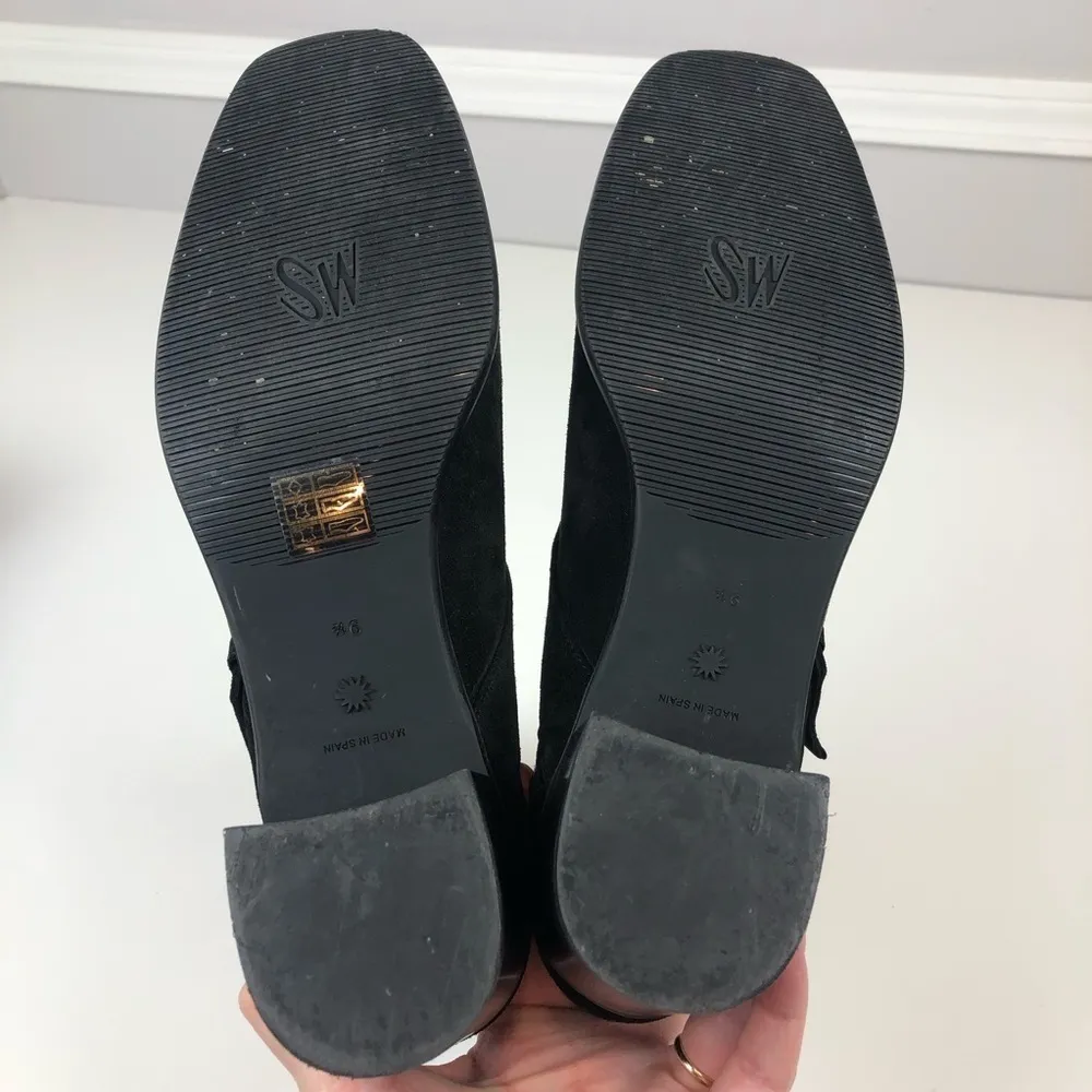 Stuart Weitzman  Britain Buckle Suede Boot 9.5 blk - Image 13