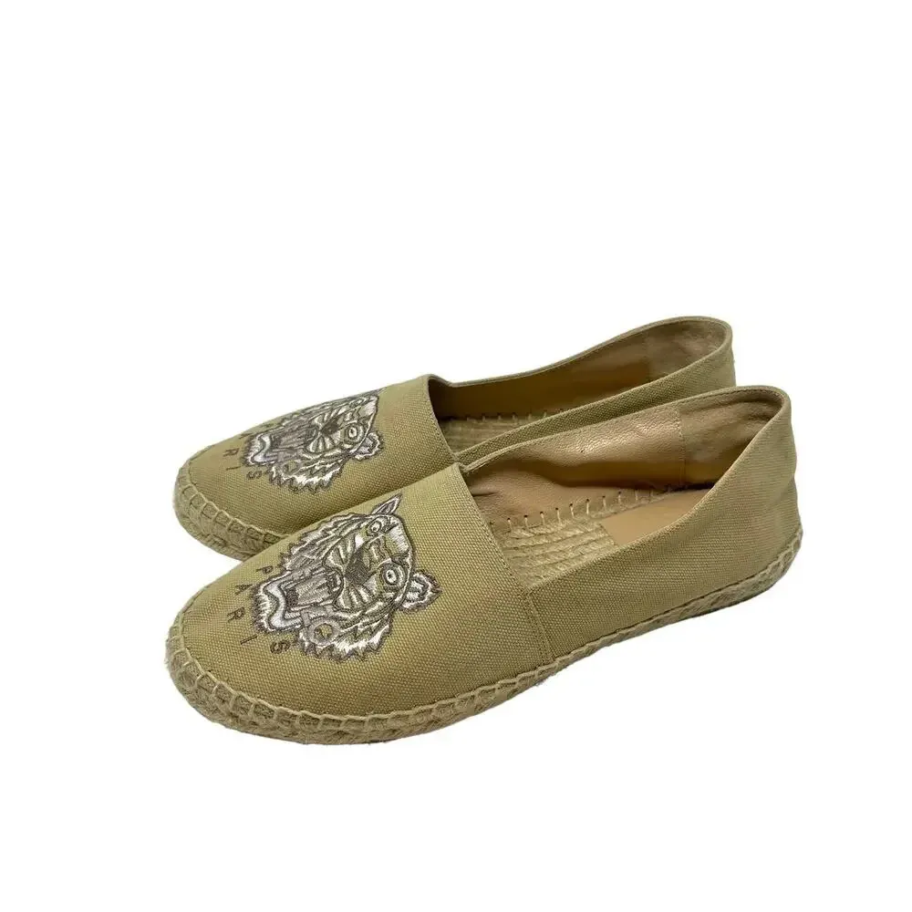 Kenzo Beige Classic Tiger Embroidered Espadrilles Beige Tan Size 38 /‎ US 6.5 - Image 3
