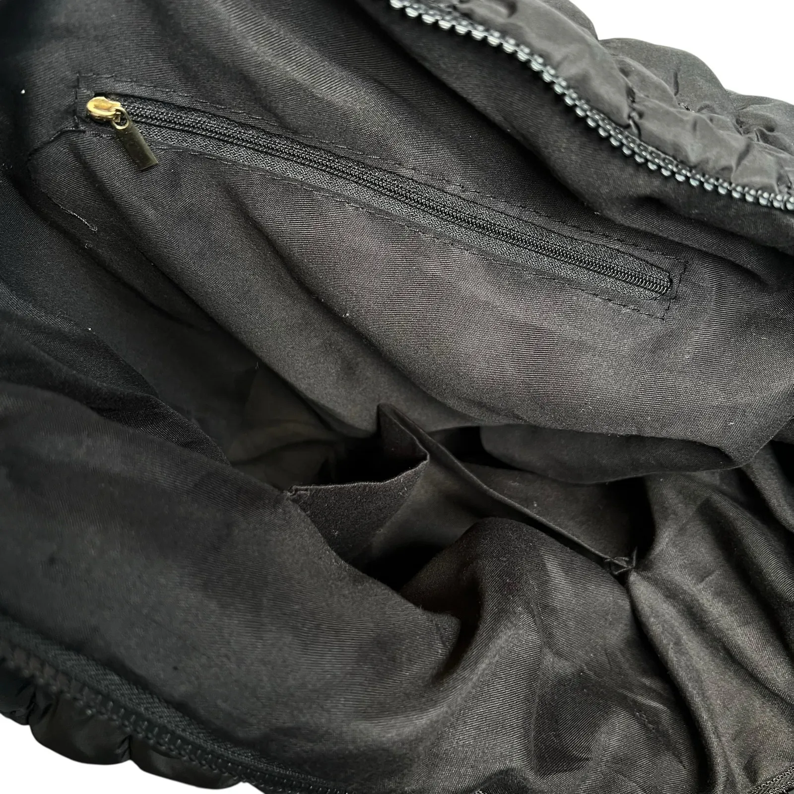 Black Quilted Puffer Shoulder Crossbody Hobo Bag - Image 10