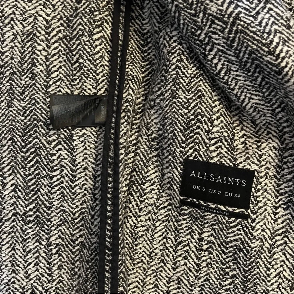 ALL SAINTS HERRINGBONE DESIGN WOOL JACKET - Image 5