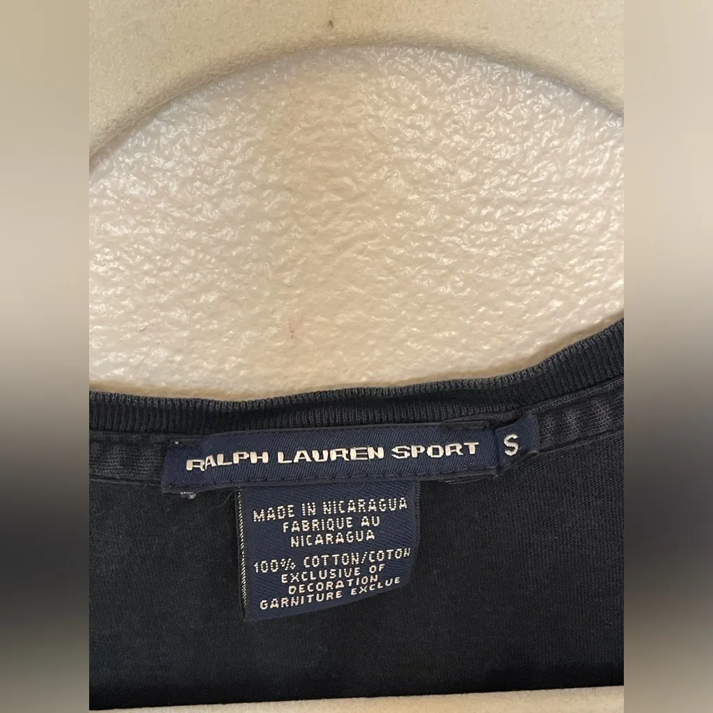 Vintage Ralph Lauren‎ Sport Women’s Y2k Black V-Neck Short Sleeve Tee Size S - Image 4