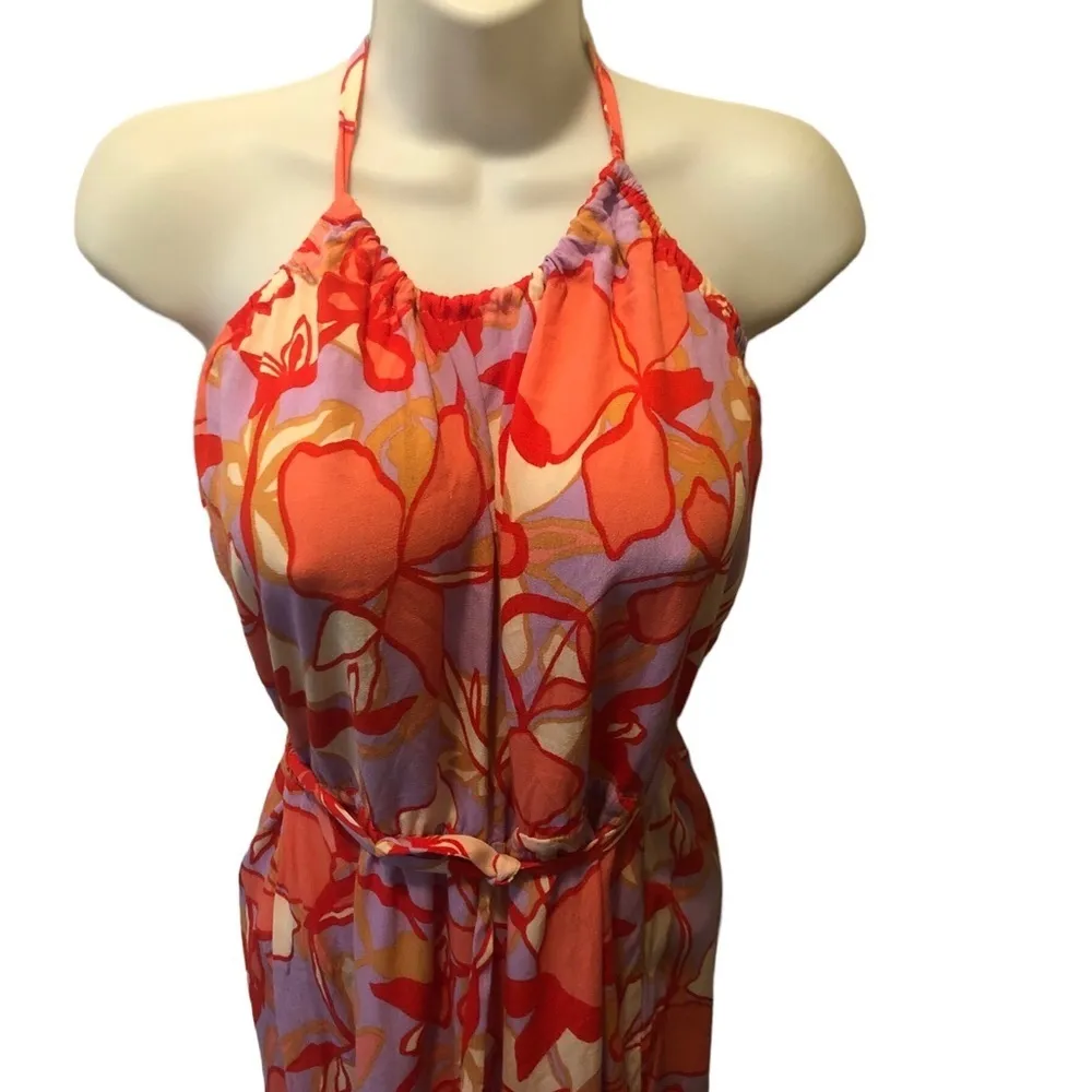 Oliviaceous Coconut Girl Floral Print Jumpsuit Halter Top Jogger Pant M Hawaiian Size M - Image 7