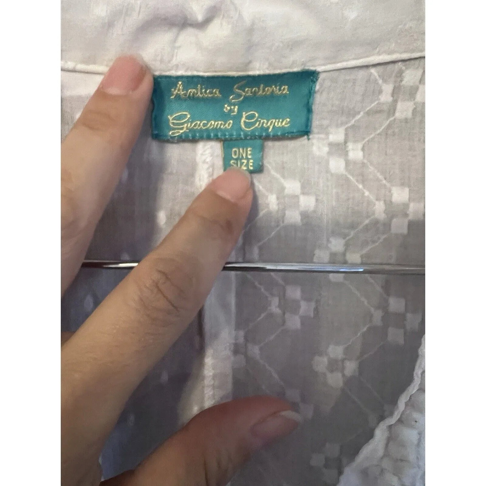 Antica Sartoria White Tunic embroidered floral Sequin romantic festival lace Size undefined - Image 2