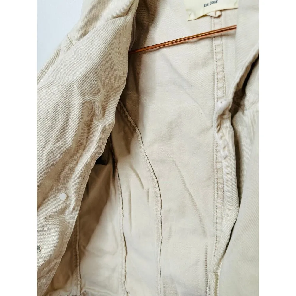 L’AGENCE Off-White 100% Cotton Structured Double-Breasted Wayne Jacket Blazer M - Image 11