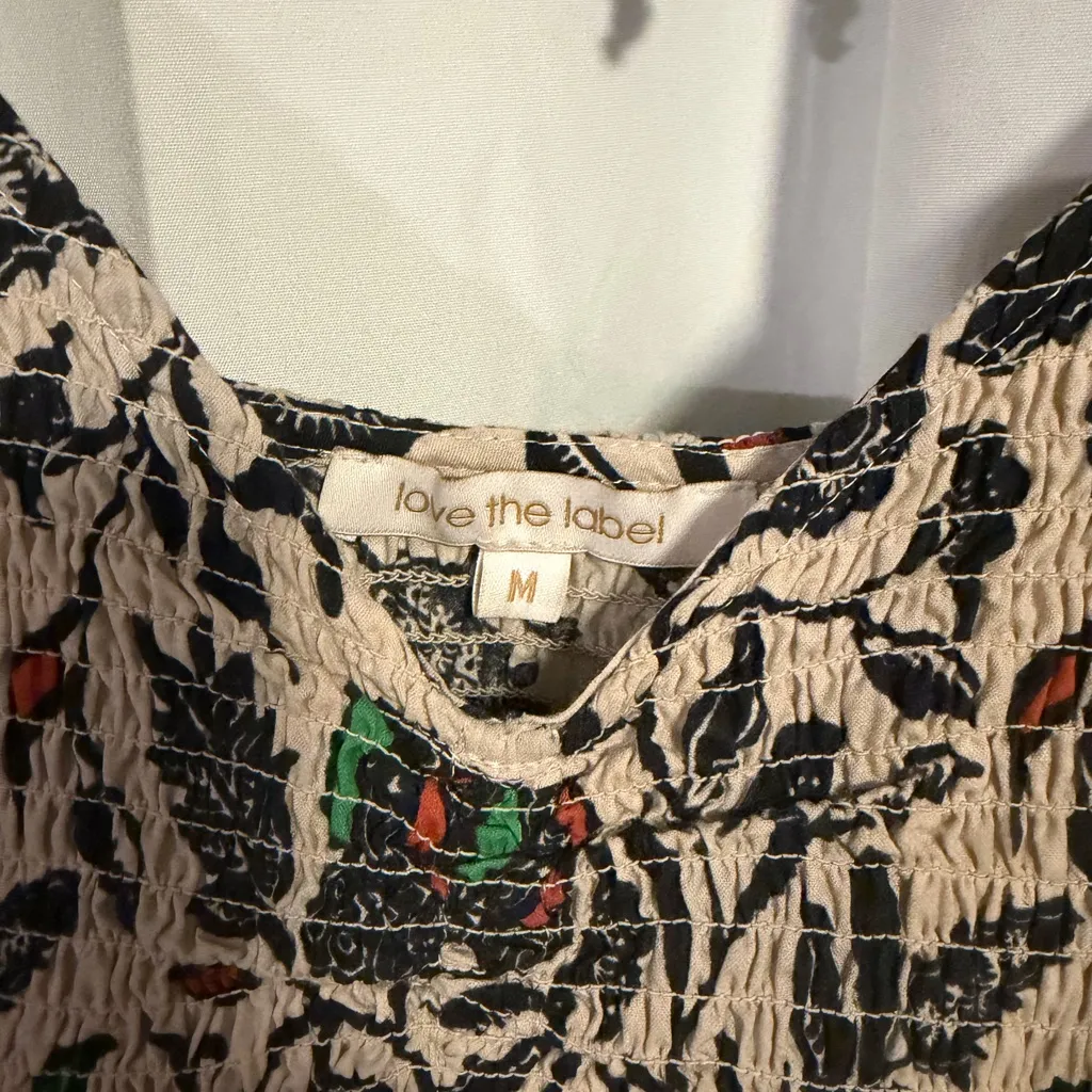 Love the Label Audrey Smocked Puff Sleeve Mini Dress in Willow Black Size M - Image 3