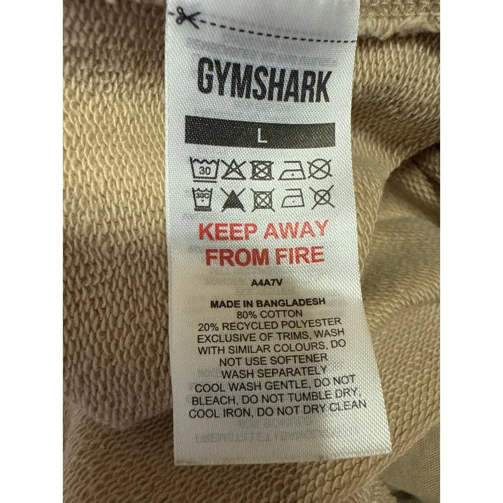 Gymshark Women's Cream Fleece High Waist Tapered Trousers Joggers Sweatpants L - Image 5