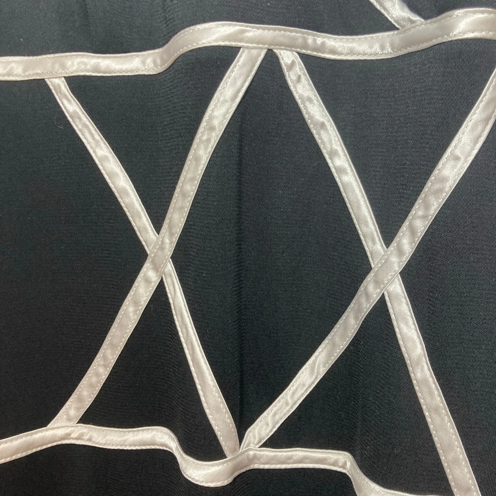 Vintage 90’s City Triangles Black White Crossover V-Neck Halter Maxi Dress - Image 4