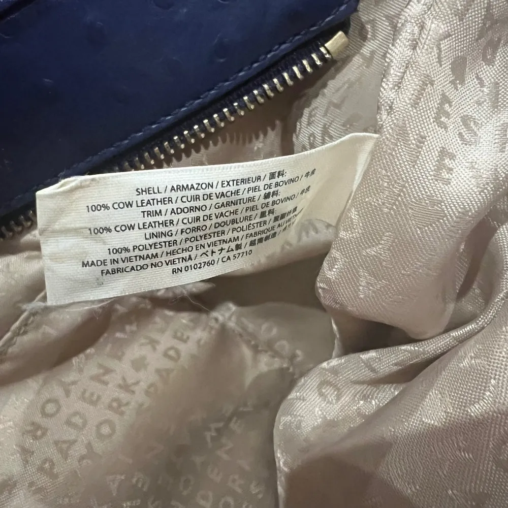 Kate Spade Navy and Cream Tote Bag Ostrich Print Satchel Chain Shoulder Bag - Image 6