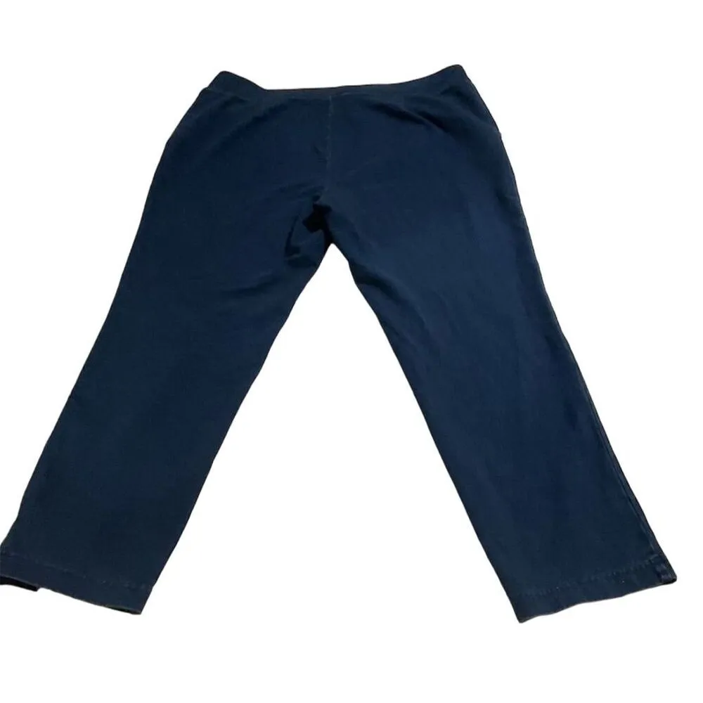 J.Jill Women's Slim-Leg Knit Jeans Blue Large Petite Soft Stretch Fabric - Image 4