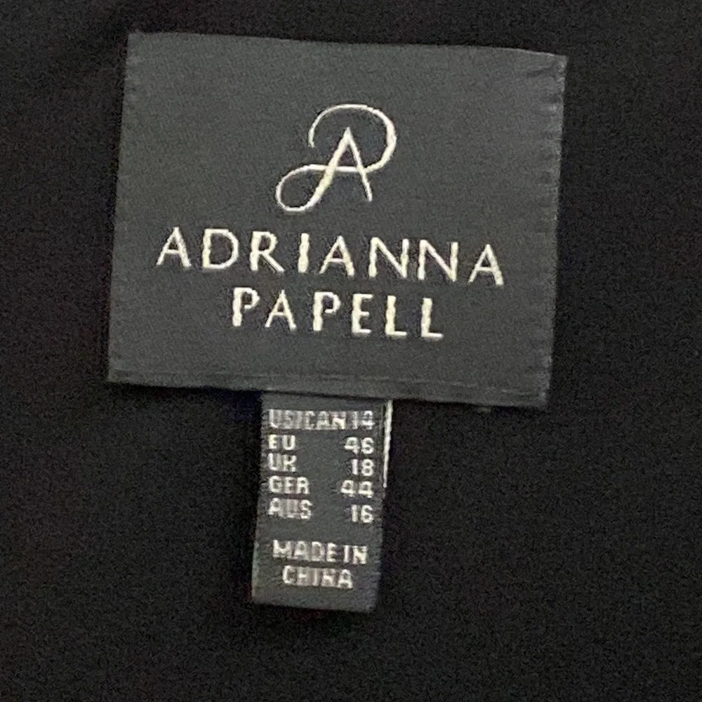 Adrianna Papell women’s black/white polka dot dress rossete accent size 14 - Image 3