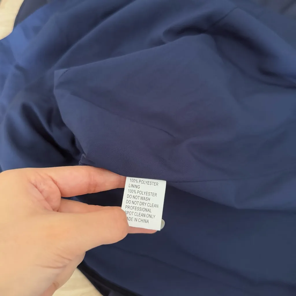 La Femme 4 Ruffled Off-Shoulder Modest Prom A-line Mini Dress Navy - Image 7