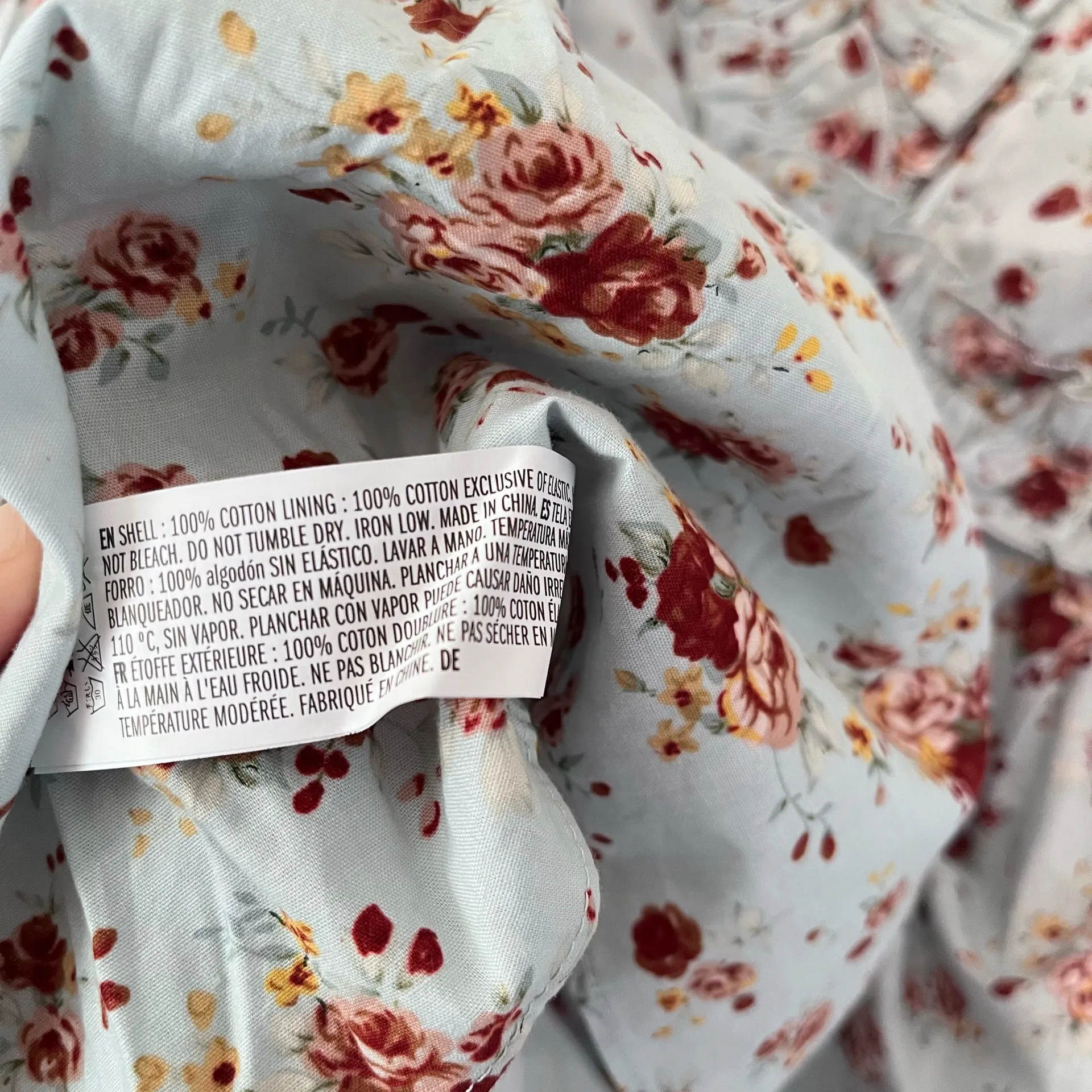 Hyacinth House NEW Tuckernuck Rela Ruffle Puff Sleeve V-Neck Blouse Blue Floral - Image 8