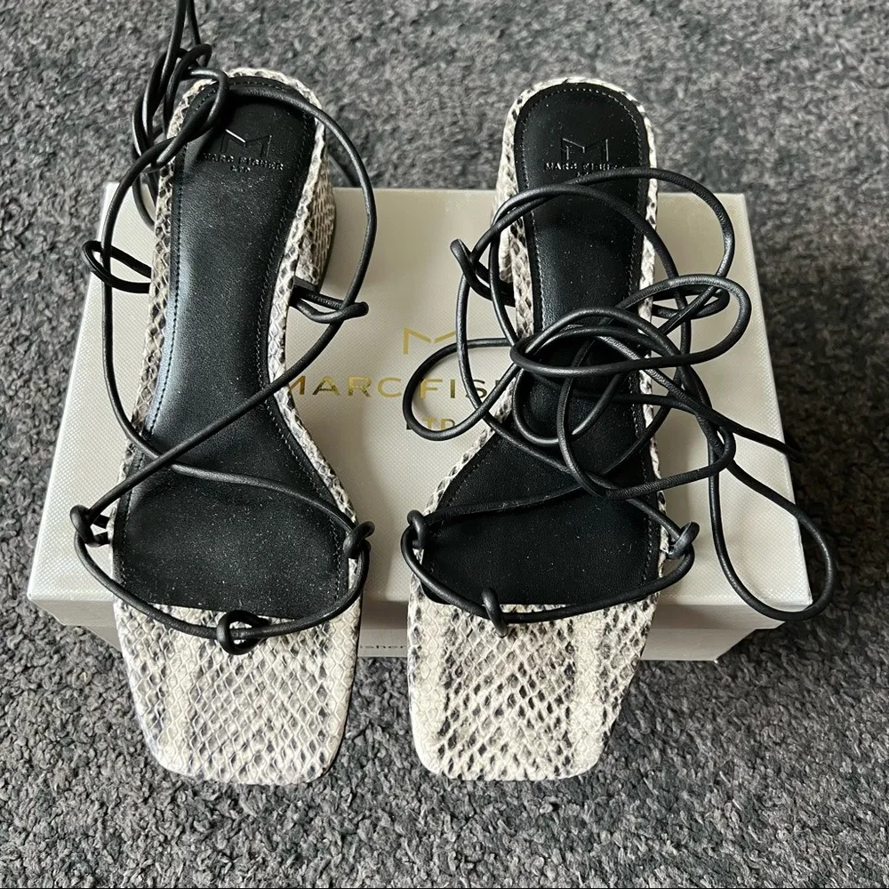 jacinda snake print lace up leather sandals vacation - Image 4