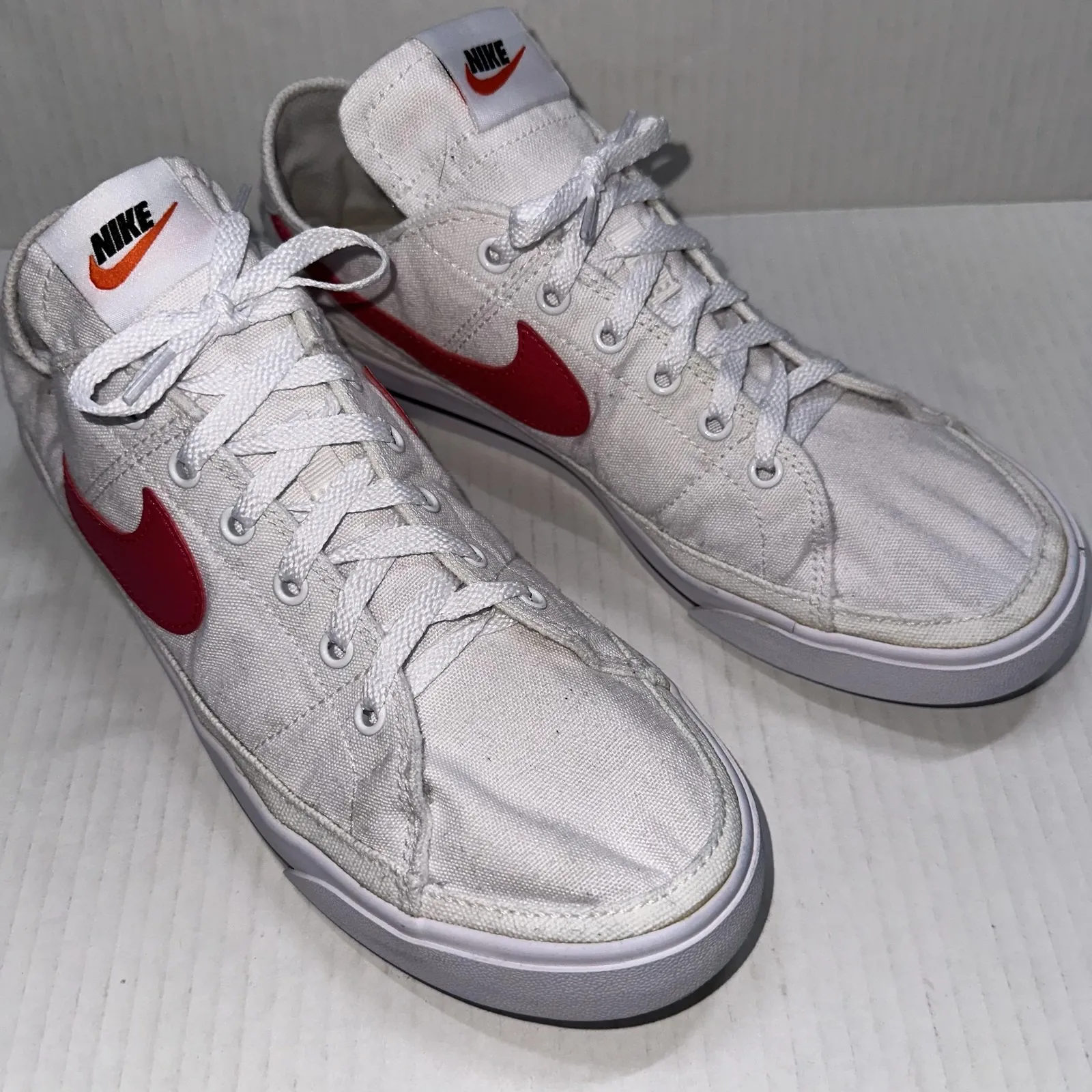 Nike Court Legacy Shoes Womens 9.5 White Pink Canvas Low Top Sneakers CZ0294-102 - Image 3