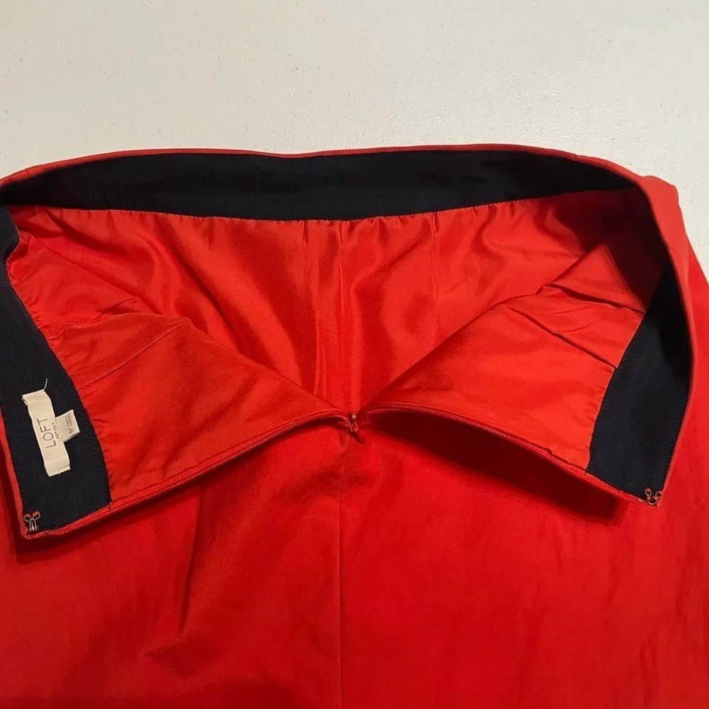 Loft Skirt Red Patch Pocket Kick Pleat Mini size 8 - Image 4