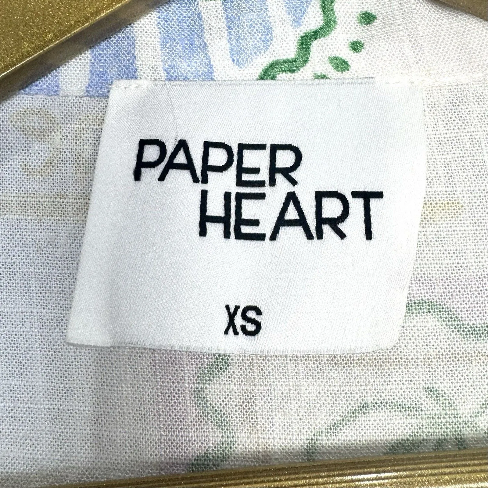 Paper Heart Oversized Button Up Shirt XS White Lemons Italy Dolce Vita Preppy - Image 6