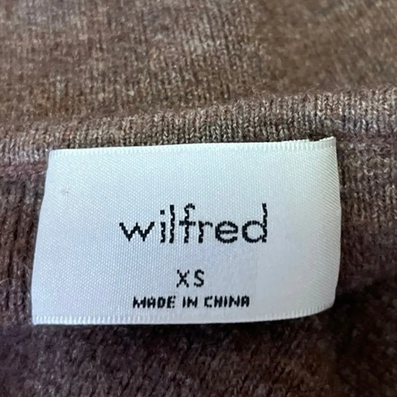 Aritzia Wilfred Brown Rib Knit Sleeveless Wool Sculpt Camisole Tank Crop Top XS - Image 3