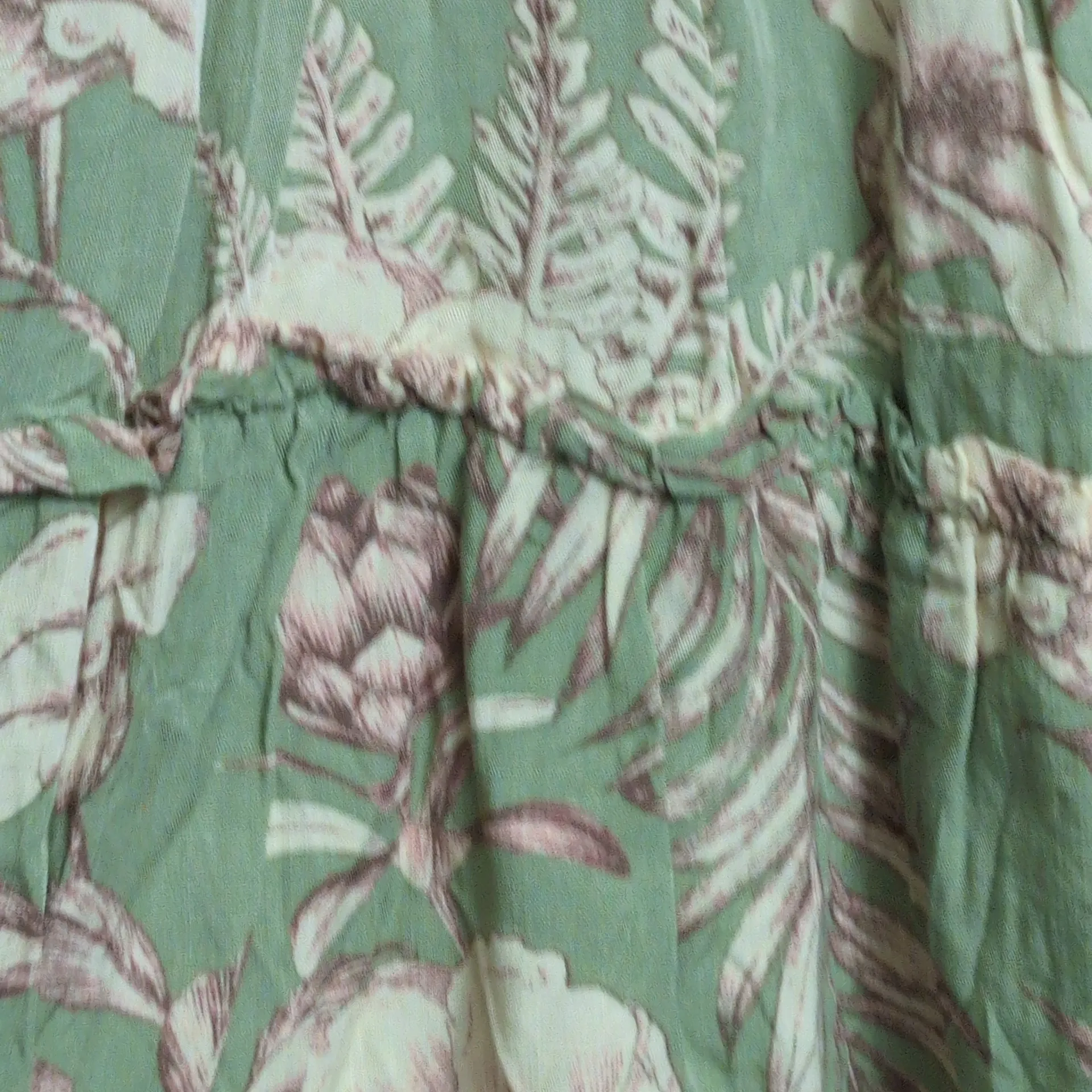 Agua Bendita x Target Multicolor Green Floral Short Sleeves Bohemian Dress M - Image 4