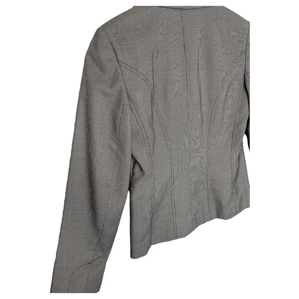 Ann Taylor Blazer Womens Size 0 Petite Classic Career Lined Two Button Gray - Image 10
